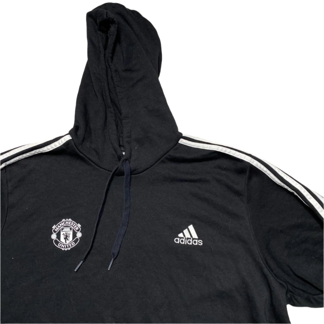 Adidas Manchester United Black and White Football Hoodie (2XL)