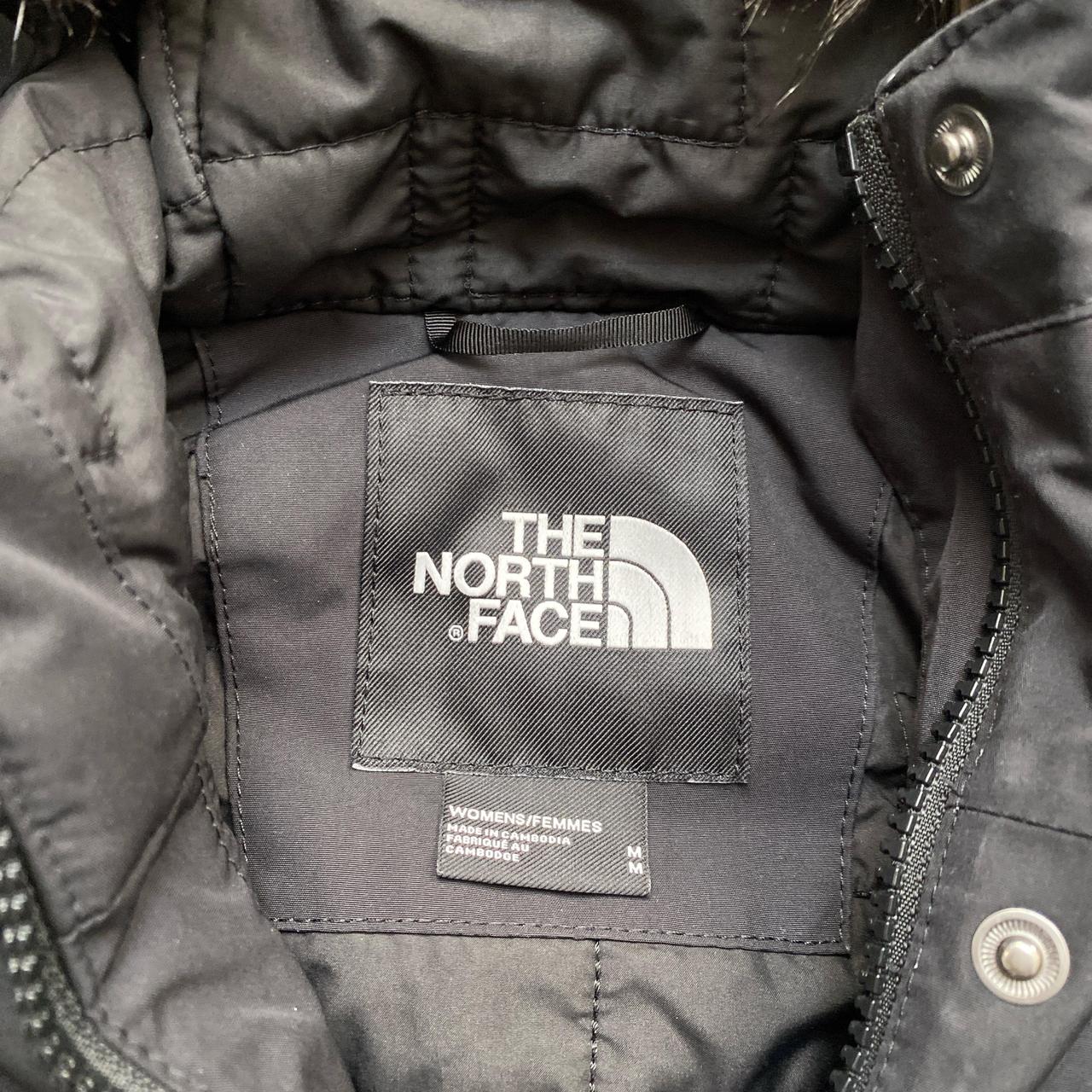 The North Face Dryvent Womens Black and White Parka Fur Trim Coat (M)