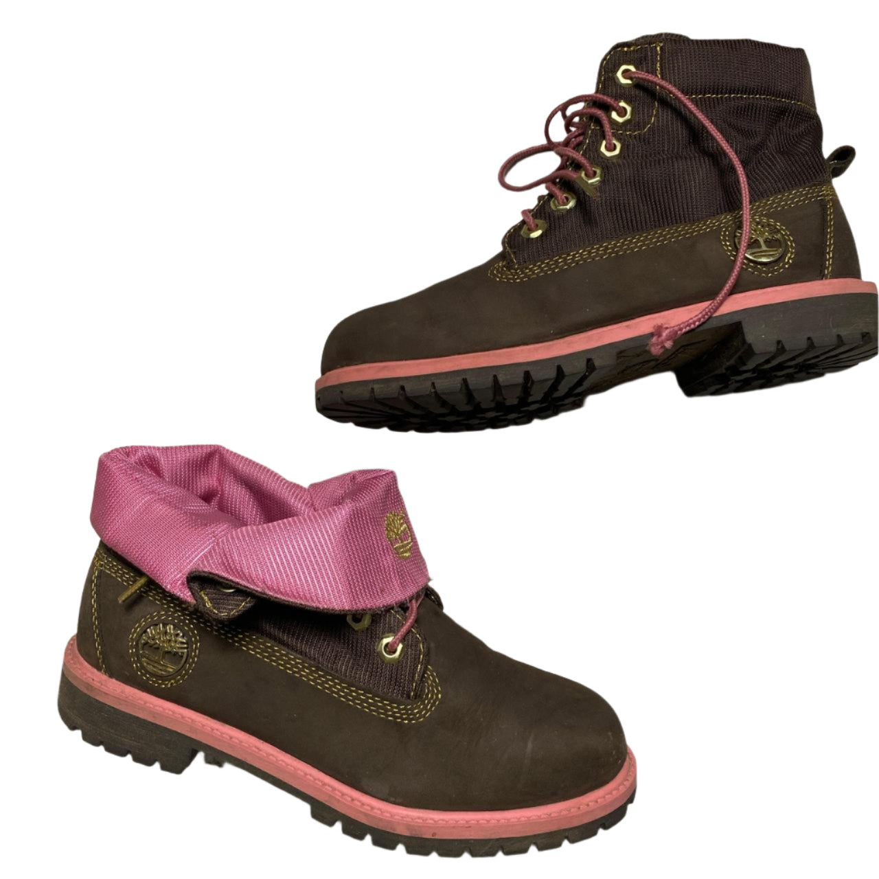 Timberland Brown Pink and Gold High Boots (UK 5.5)