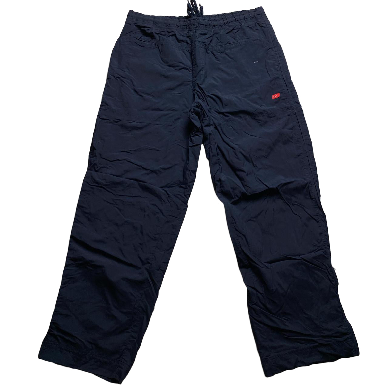 Nike Vintage Navy Hex Red and White Swoosh Shell Trackpant Bottoms (L)