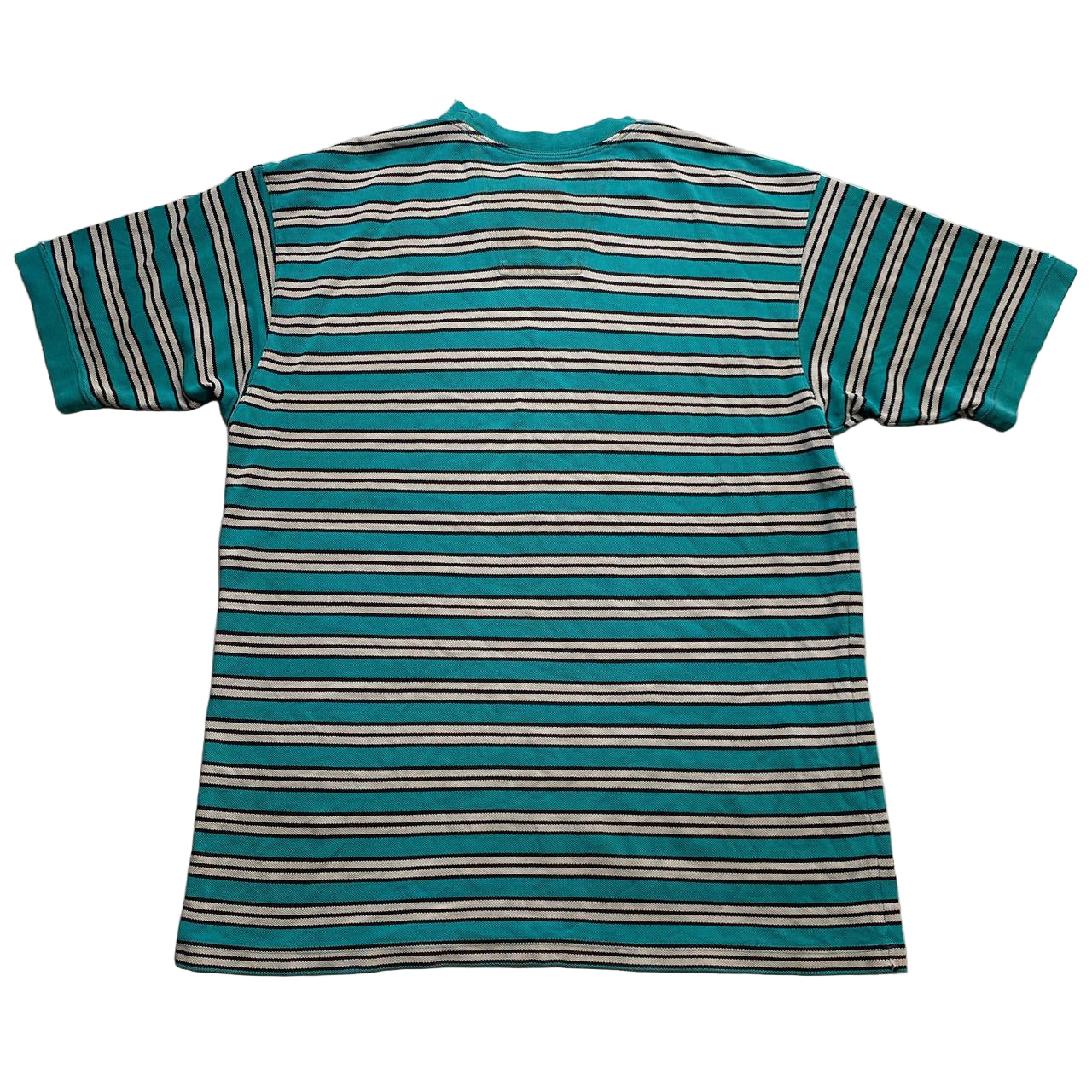Adidas Equipment Vintage 90βs Green and Cream Striped T Shirt Jersey (XL)