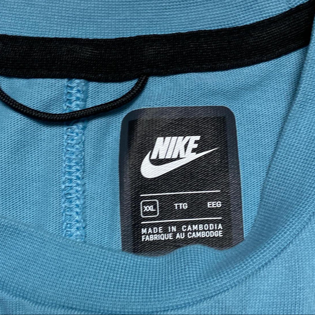 Nike Blue and Black Tech Fleece T Shirt (2XL)
