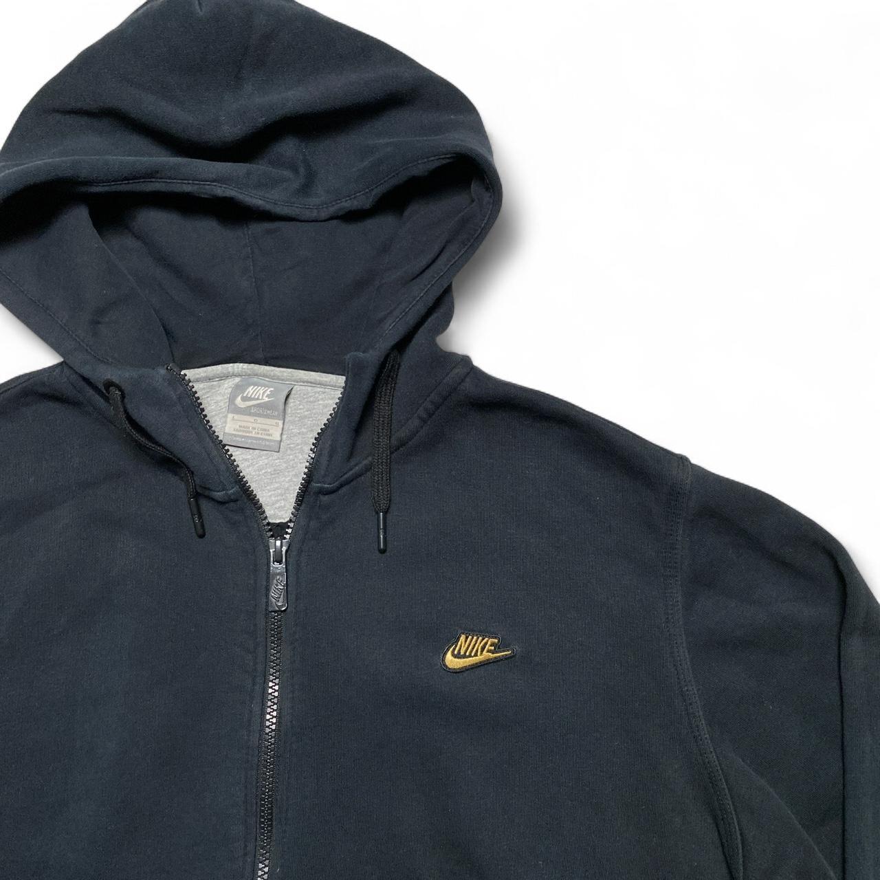 Nike Black and Gold Swoosh Hoodie (L)