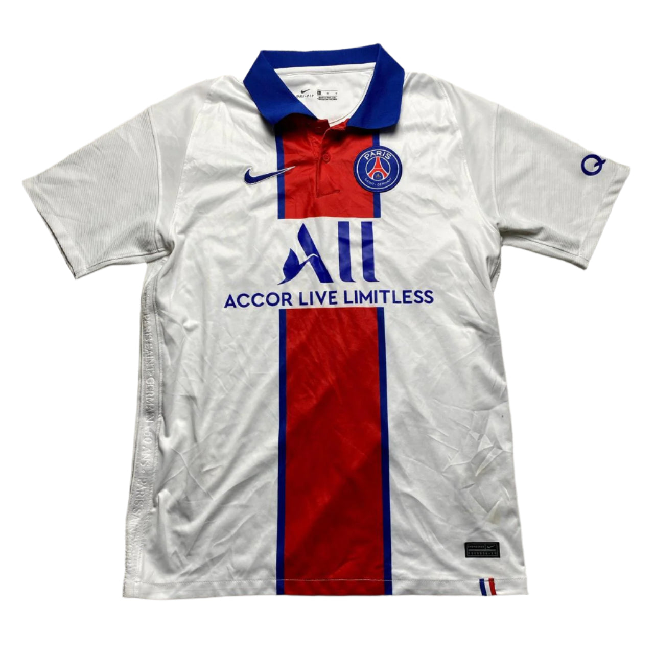Nike PSG 2020 White Blue and Red Polo Shirt (L)
