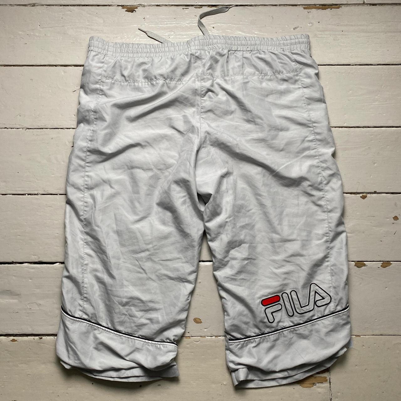 Fila Shell Trackpant Baggy Shorts Silver Black and Red