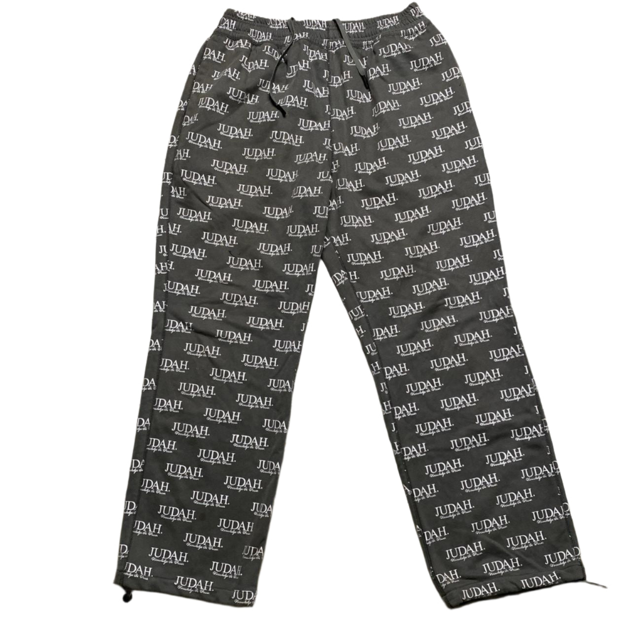 Judah Tribe Grey and White Baggy Joggers (XL)