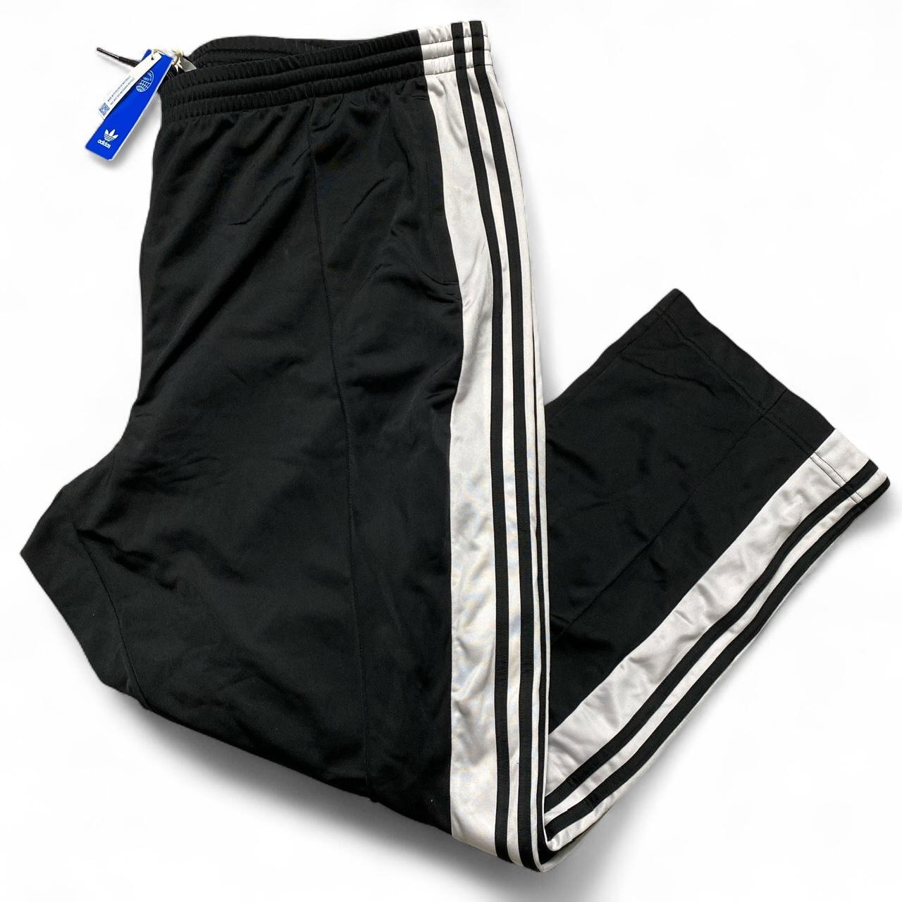 Adidas Black and White Popper Baggy Trackpant Bottoms (4XL)