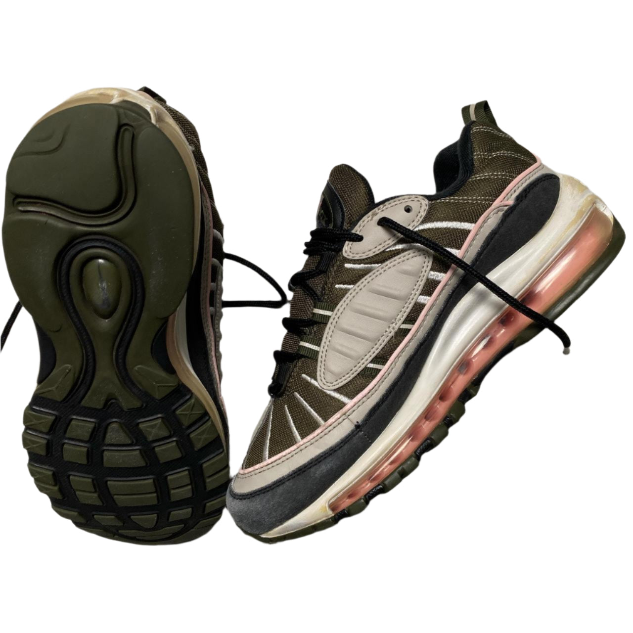 Nike Air Max 98 White Khaki and Pink (UK 5)