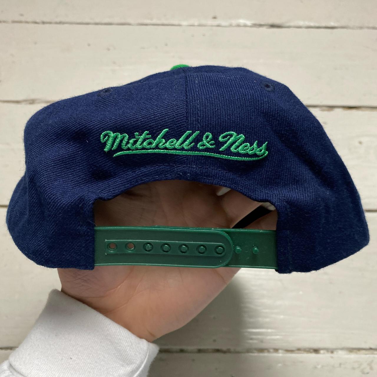 Notre Dame Navy and Green Snapback Mitchell & Ness Cap