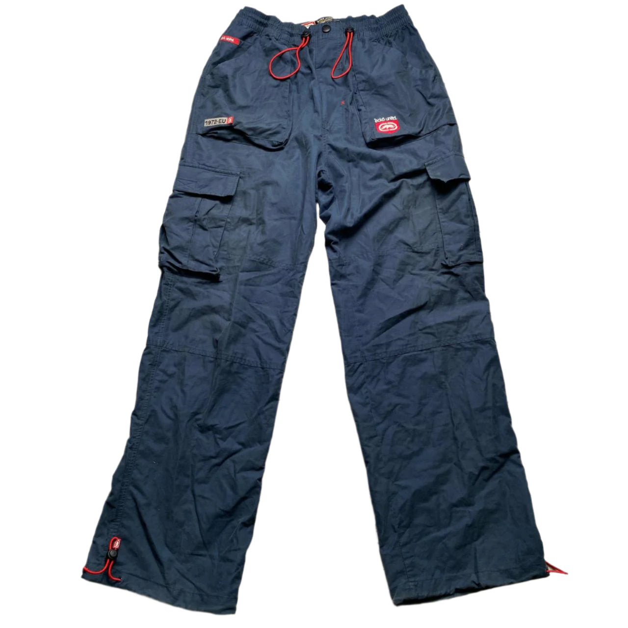 Ecko UNLTD Vintage Navy Red and Black Cargo Trousers (M)