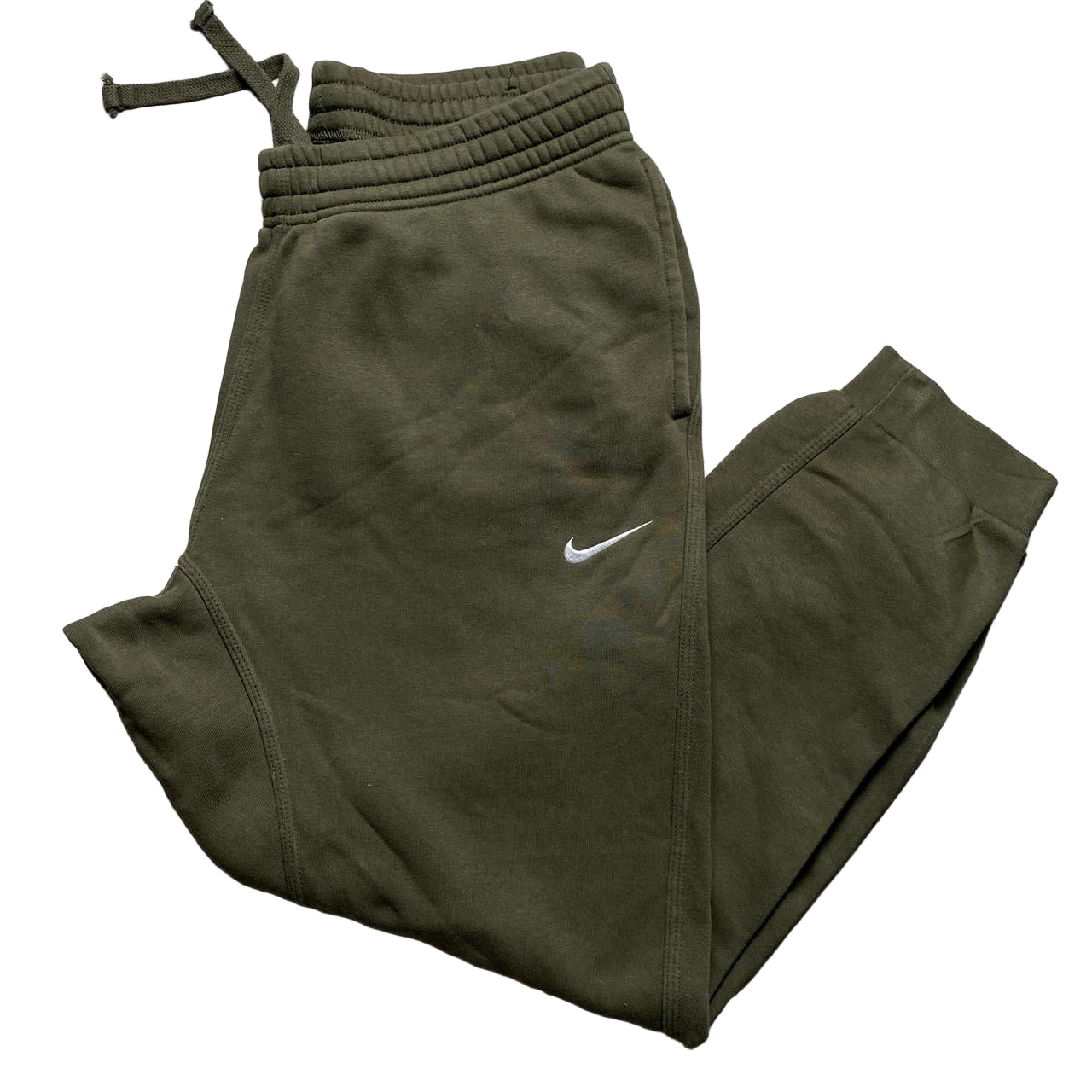 Nike Swoosh Khaki Green and White Joggers (L)