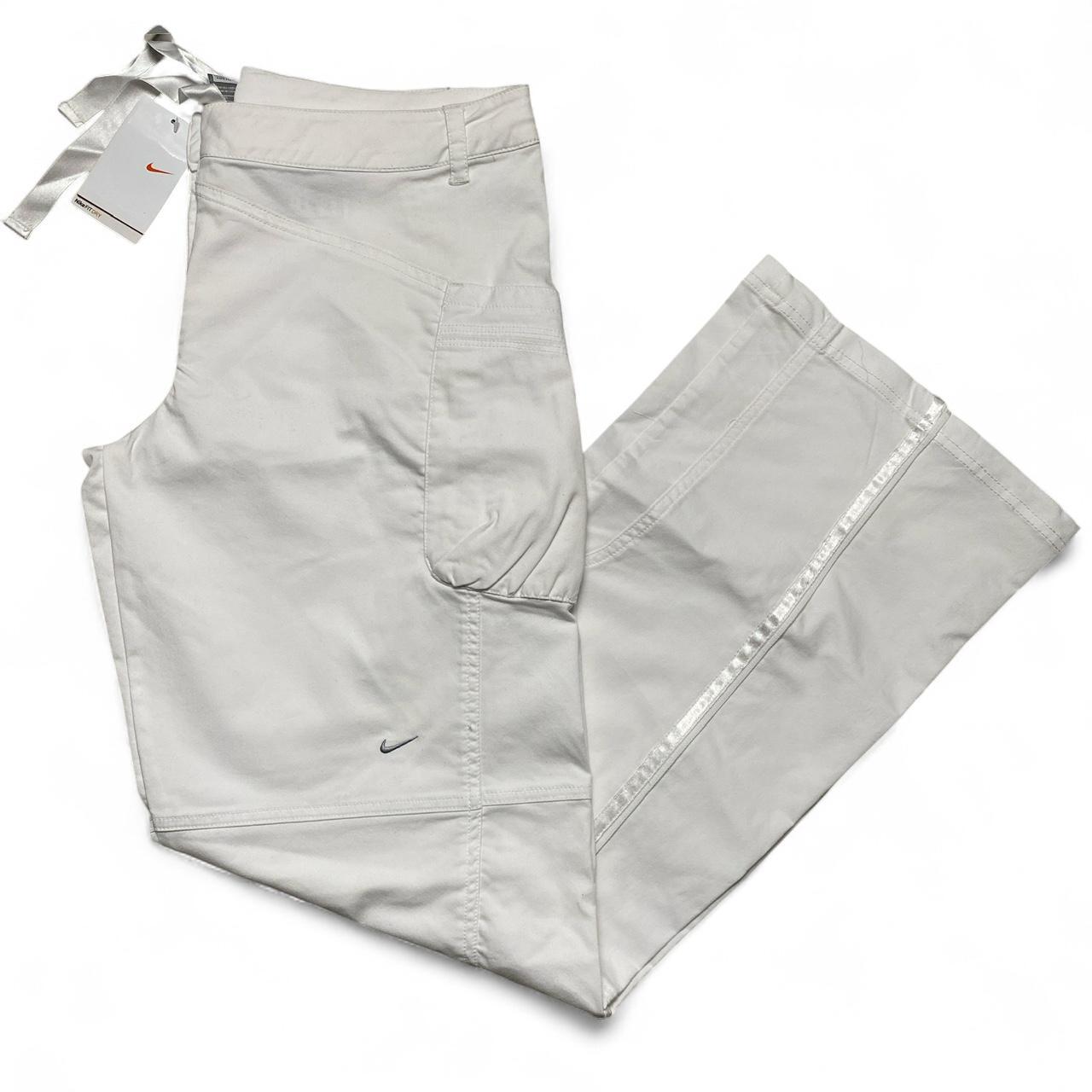 Nike Vintage y2k Womens White and Silver Small Swoosh Cargo Trousers (12)
