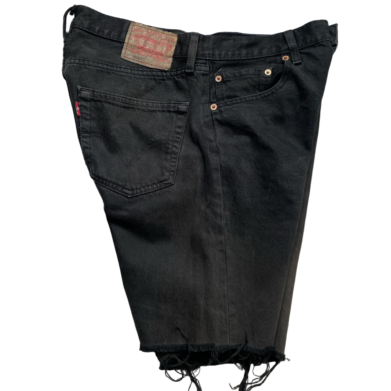 Levis 501 Black Grey Charcoal Faded Jorts Jean Cut Down Shorts (33W)