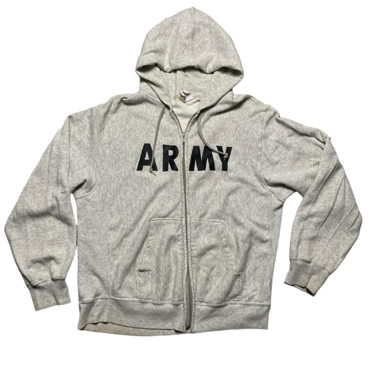 Grey Vintage 90’s Army USA Military Grey and Black Hoodie (L)