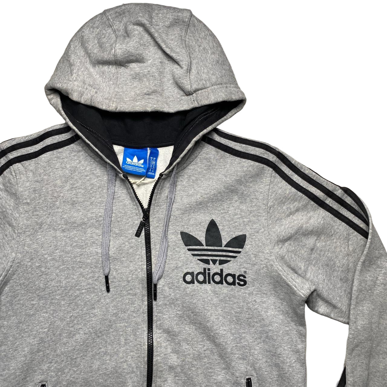 Adidas Grey and Black Hoodie (M)