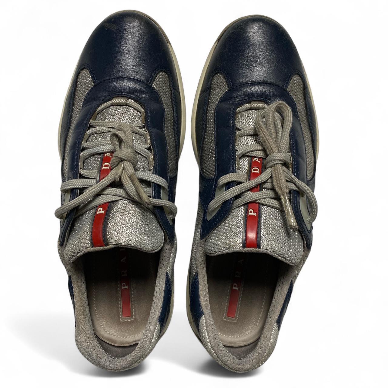 Prada Americas Cup y2k Vintage Navy and Grey Trainers