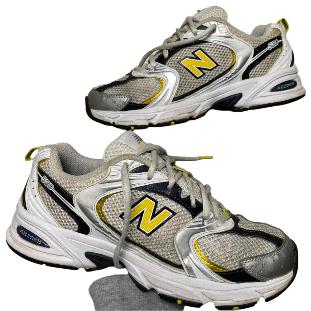 New Balance 530 White Black and Yellow Trainers (UK 6)