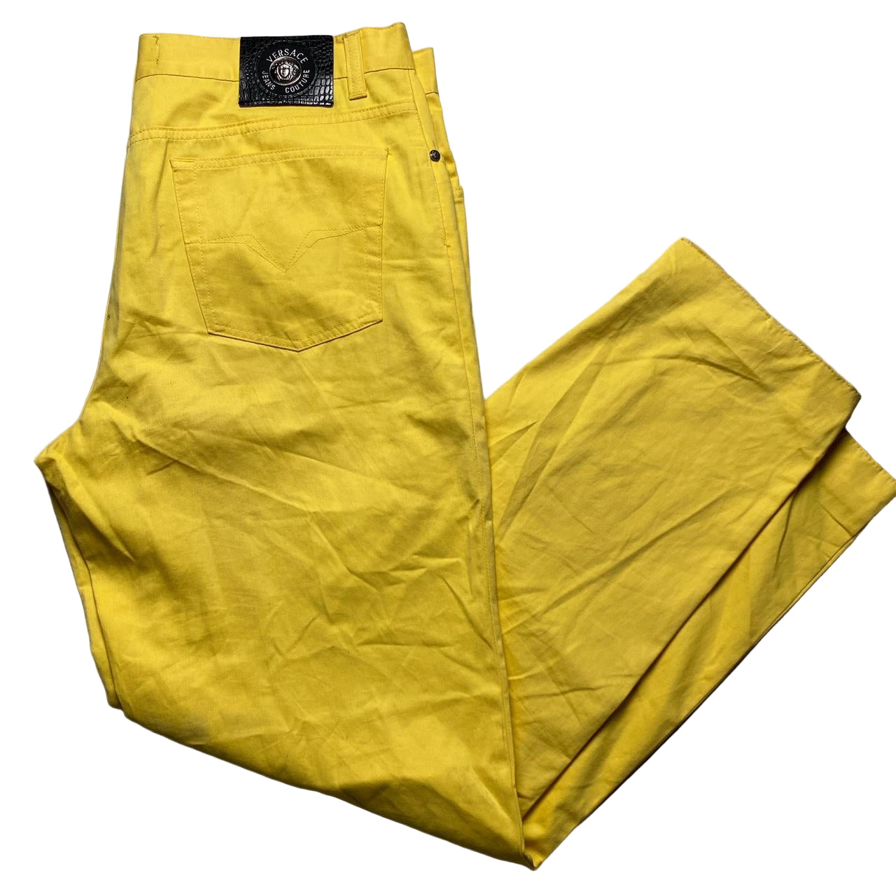 Versace Jeans Couture Yellow Vintage Baggy Jeans Trousers (40W)