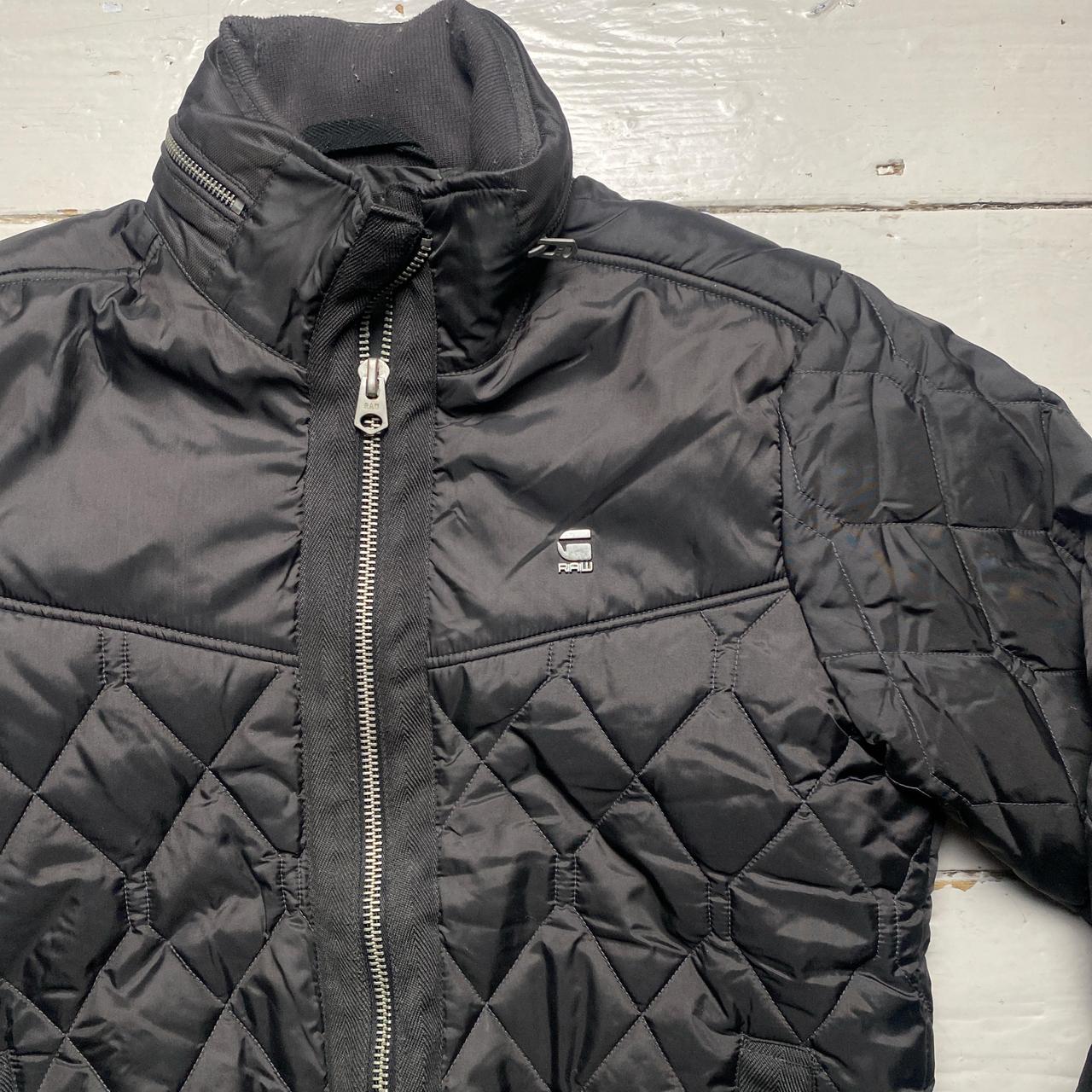 G Star Black Quilted Bomber Jacket