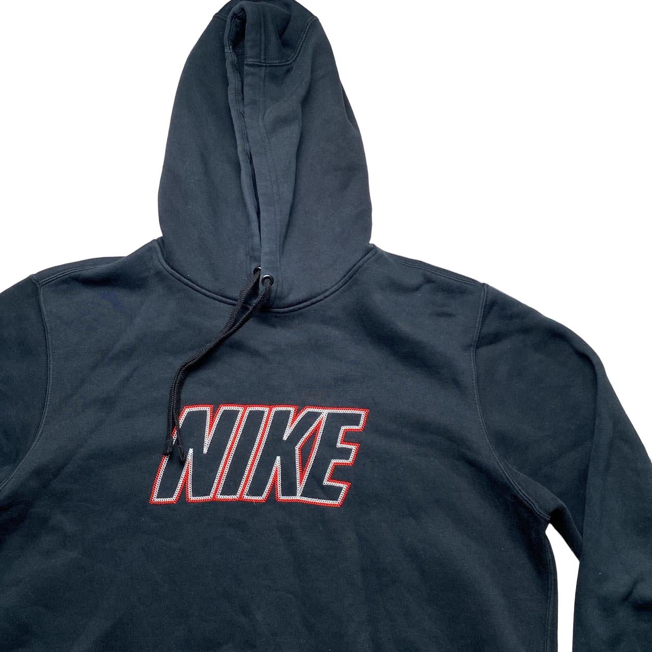Nike Club Contrast Stitch Black Red and White Hoodie (M)