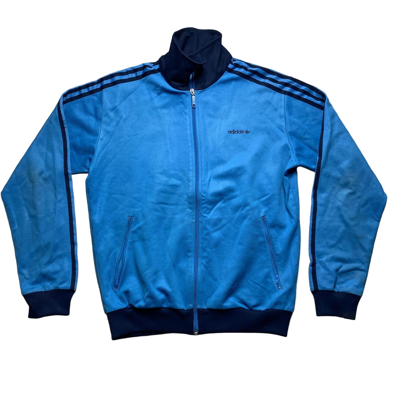 Adidas Originals Blue and Navy Tracksuit Jacket (L)