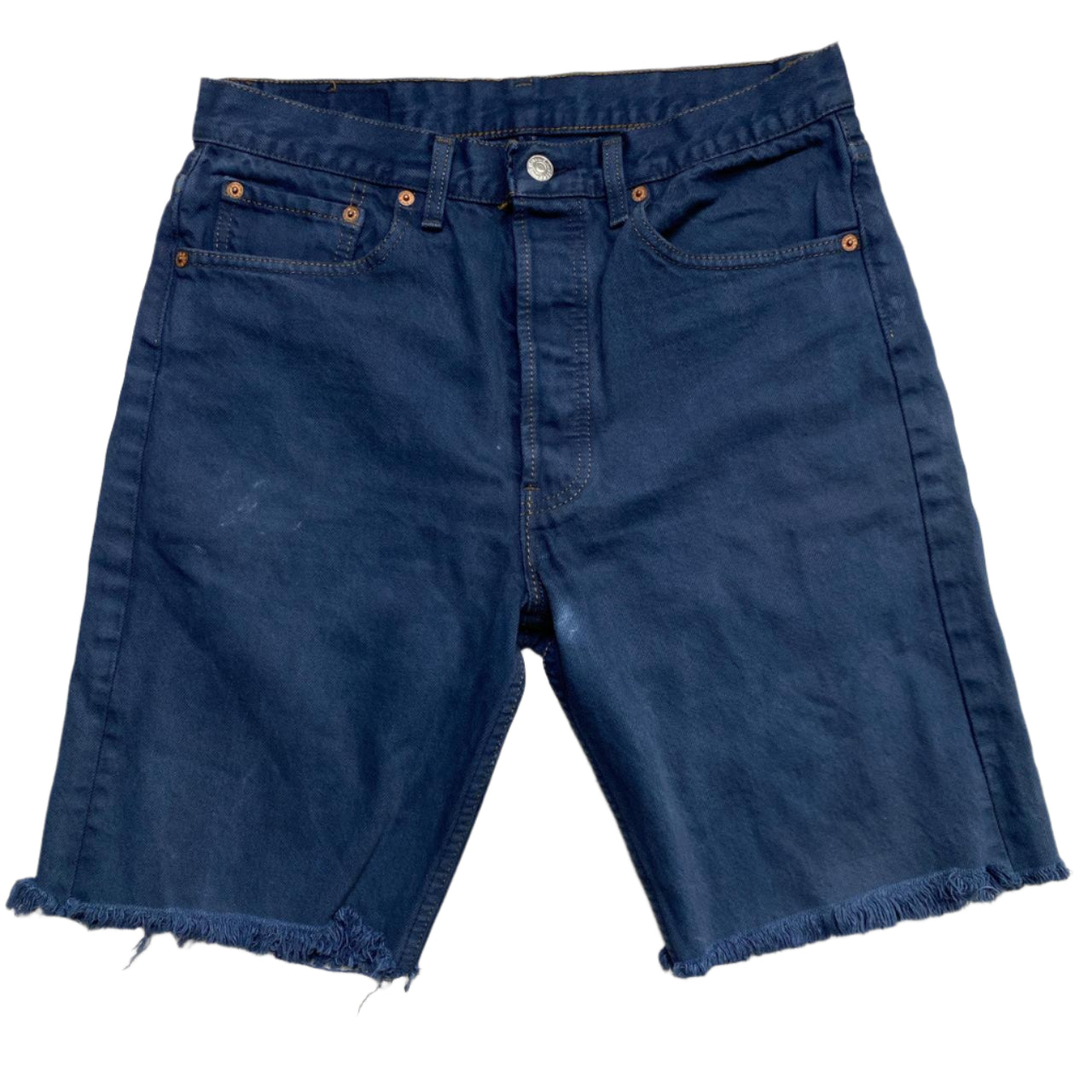 Levis 501 Dark Navy Blue Denim Jorts Jean Shorts (32W)