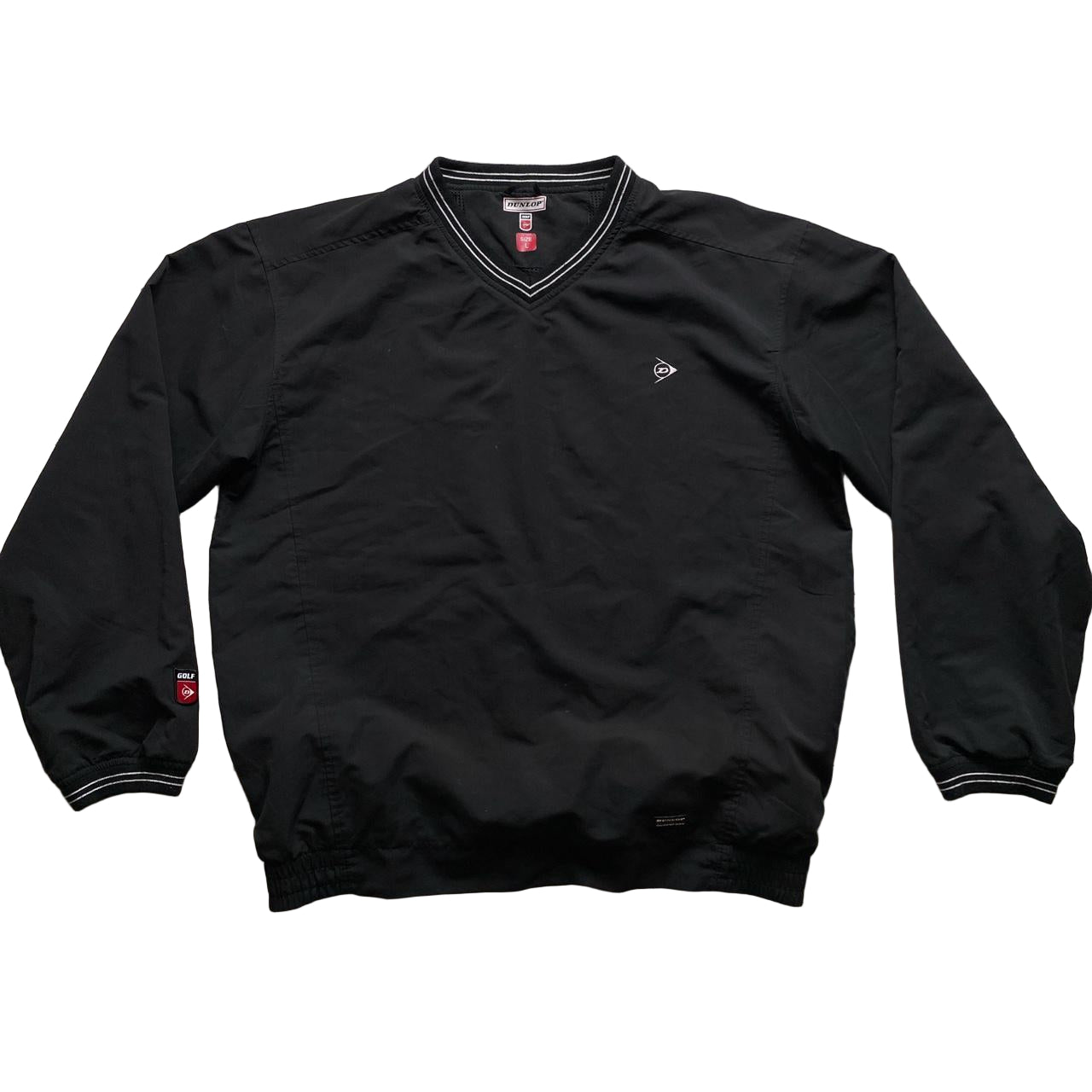 Dunlop Vintage Black and White Golf Windbreaker Shell Jumper (L)
