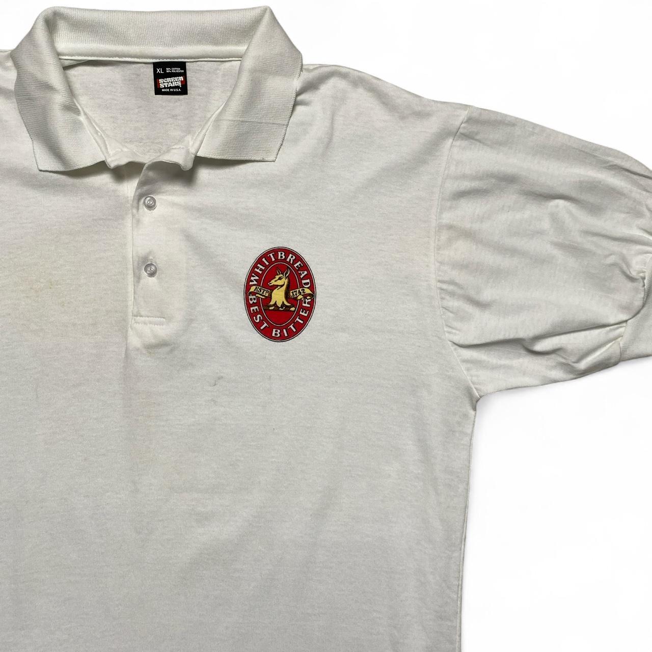 Whitbread Best Bitter Beer Vintage 90’s White Polo Shirt (XL)
