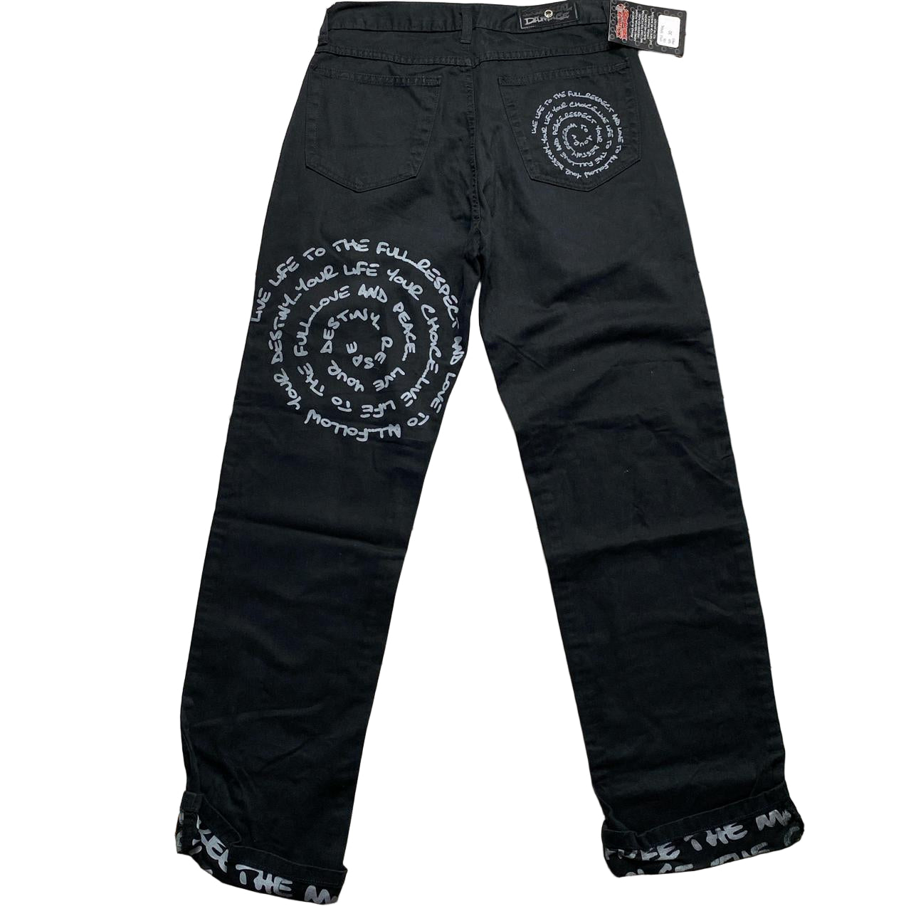 Criminal Damage Graffiti Black and Grey Jeans (28W/30W)
