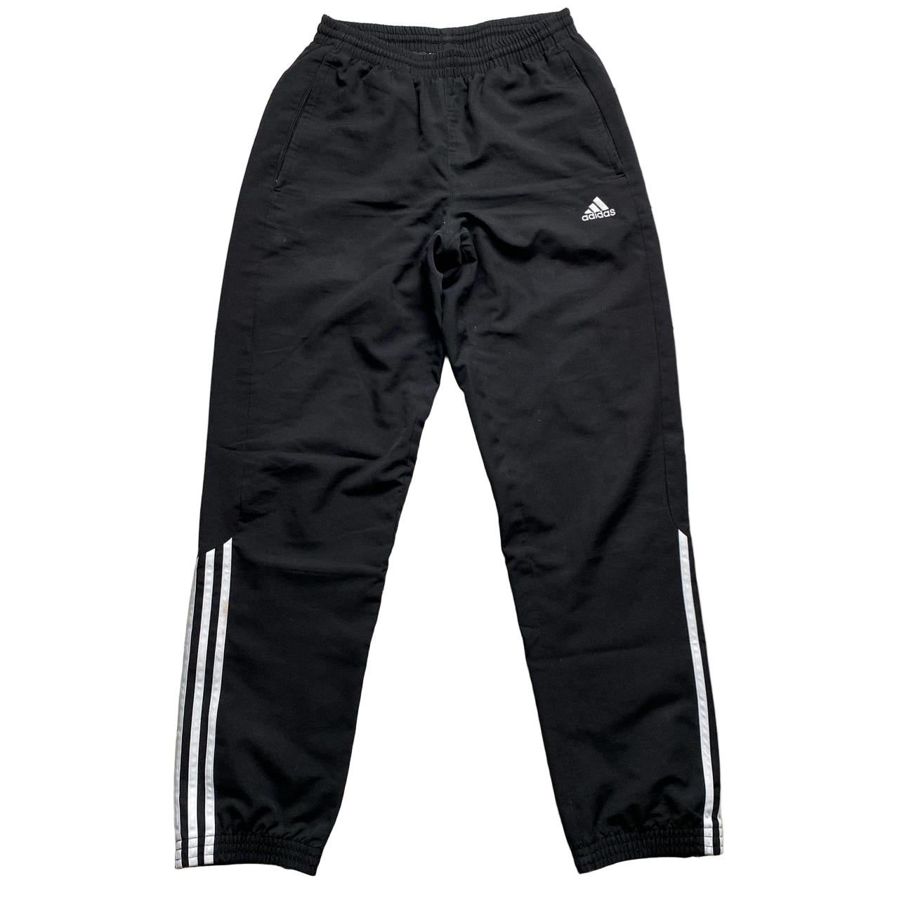 Adidas Black and White Shell Trackpant Bottoms (S)