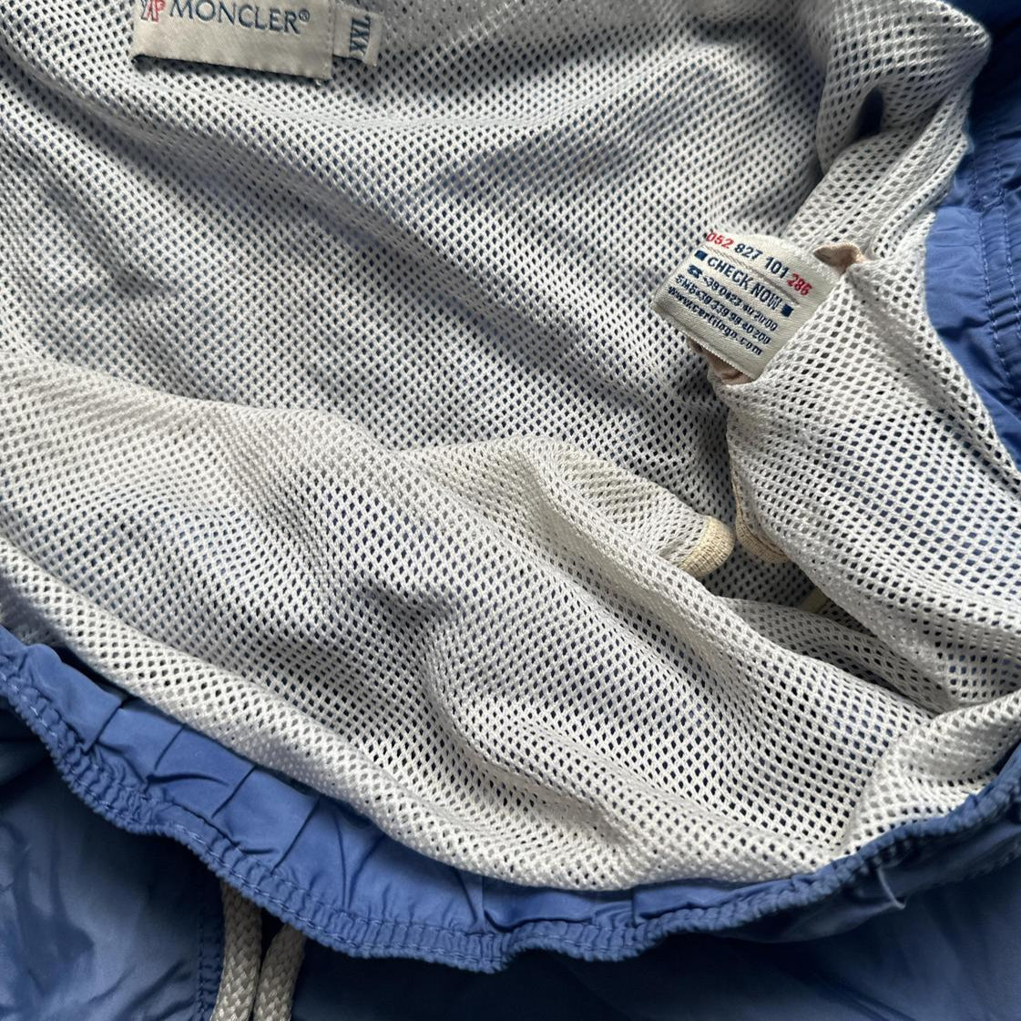 Moncler Swim Shorts Light Blue White and Grey (2XL)