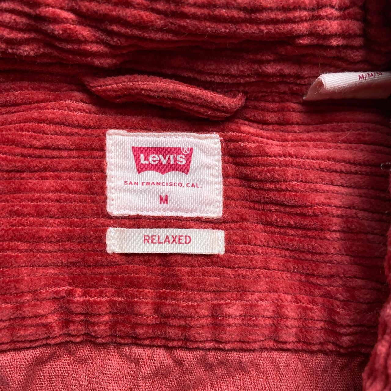 Levis Red Corduroy Long Sleeve Shirt (M)