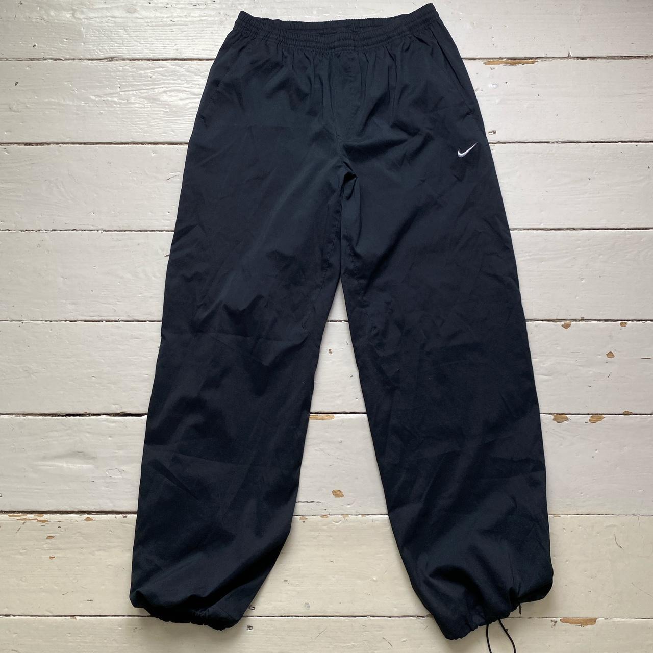 Nike Vintage Swoosh Black and White Shell Trackpant Baggy Bottoms