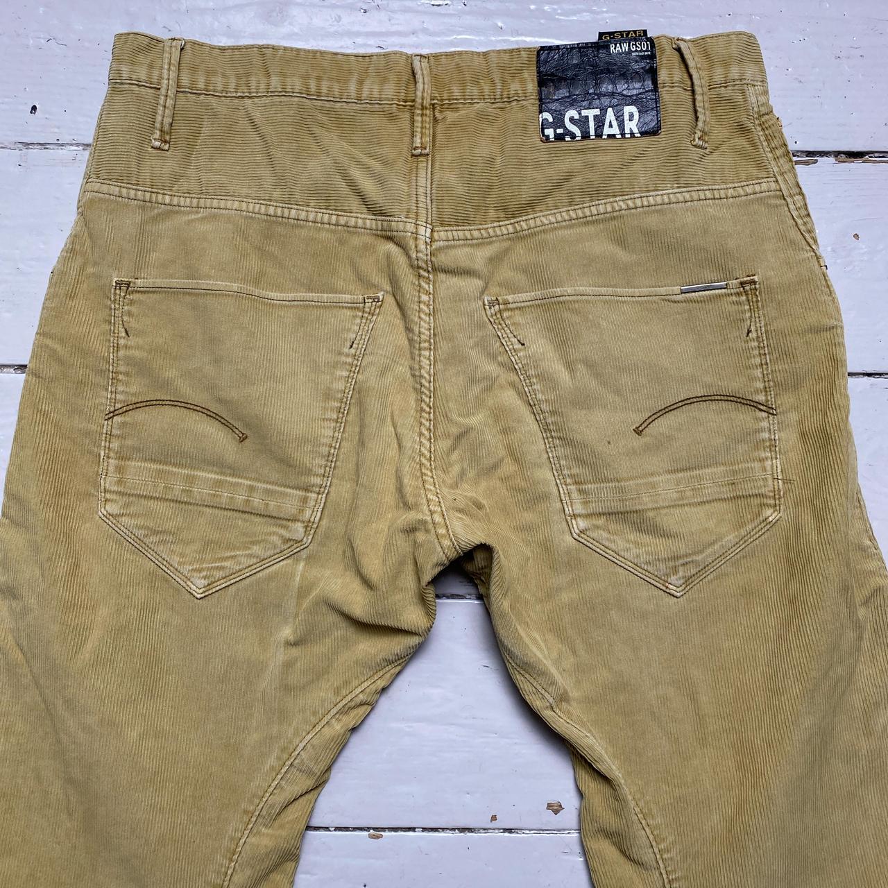 G Star Beige Corduroy Twisted Jeans
