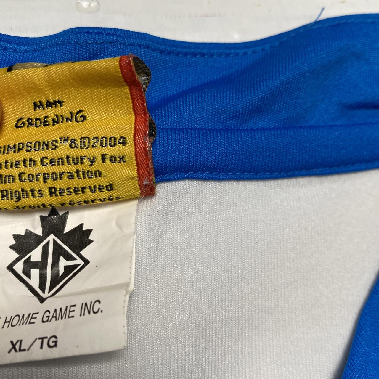 The Simpsons Vintage y2k Blue and White 2004 Hockey Jersey (XL)