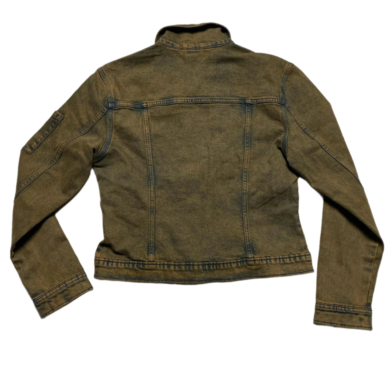 Dickies Womens Cropped Brown Washed Denim Jacket (L)