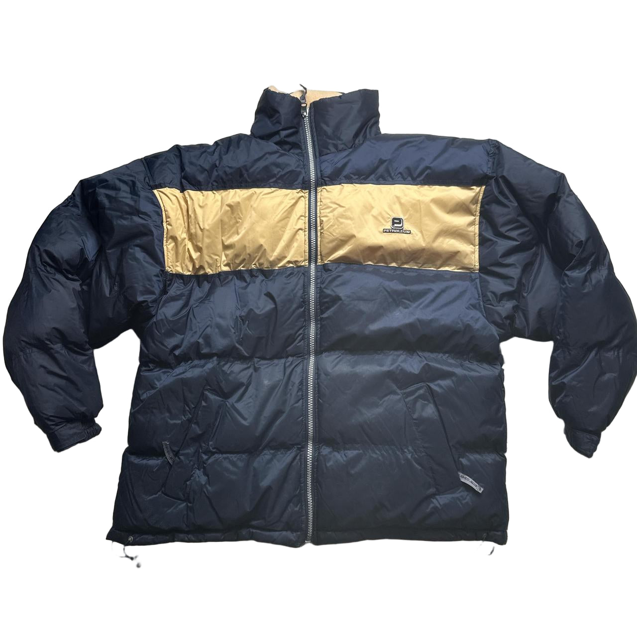 Petroleum Vintage 90’s Reversible Fleece Navy and Cream Puffer Jacket (XL)