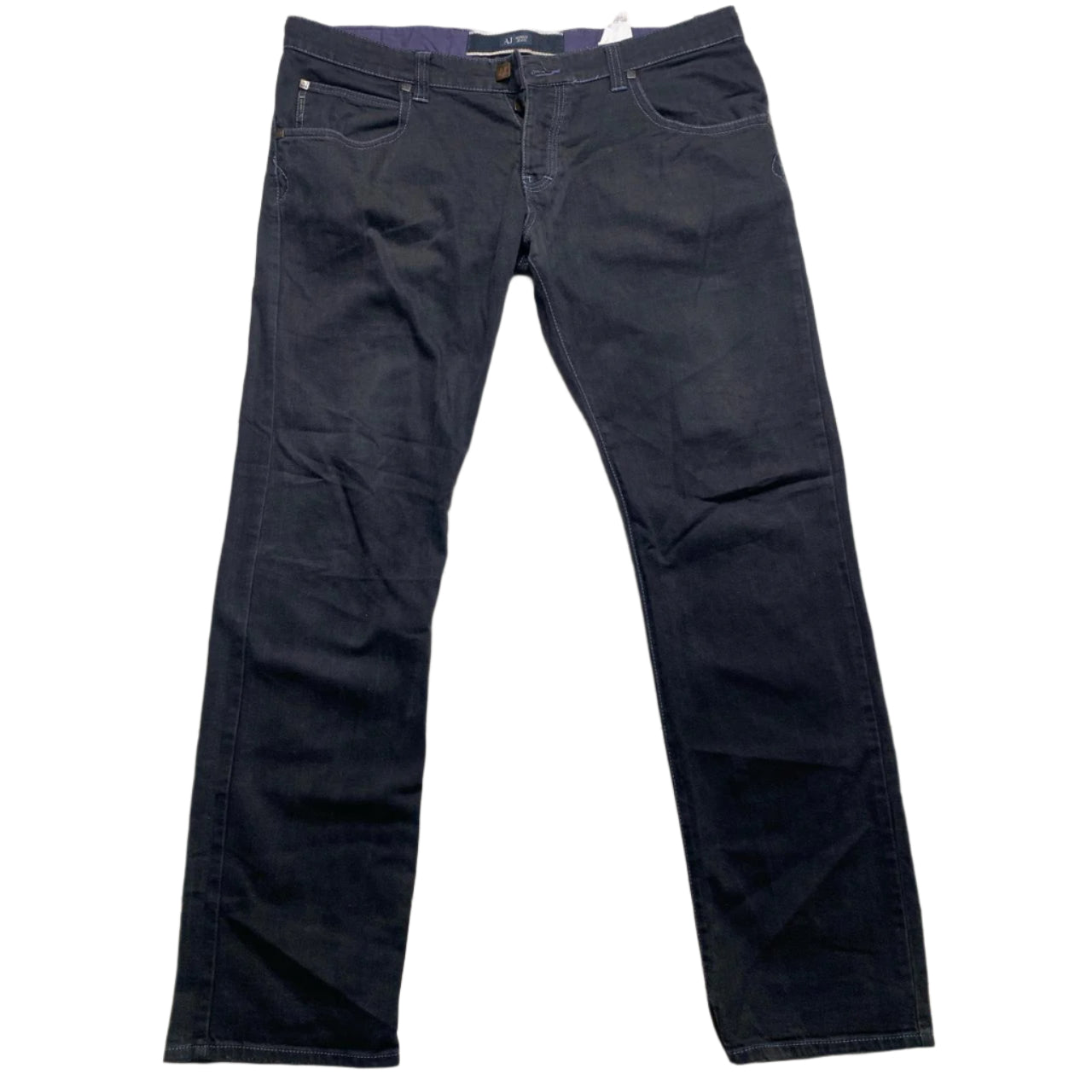 Armani Black Comfort Fit Baggy Jeans (38W)