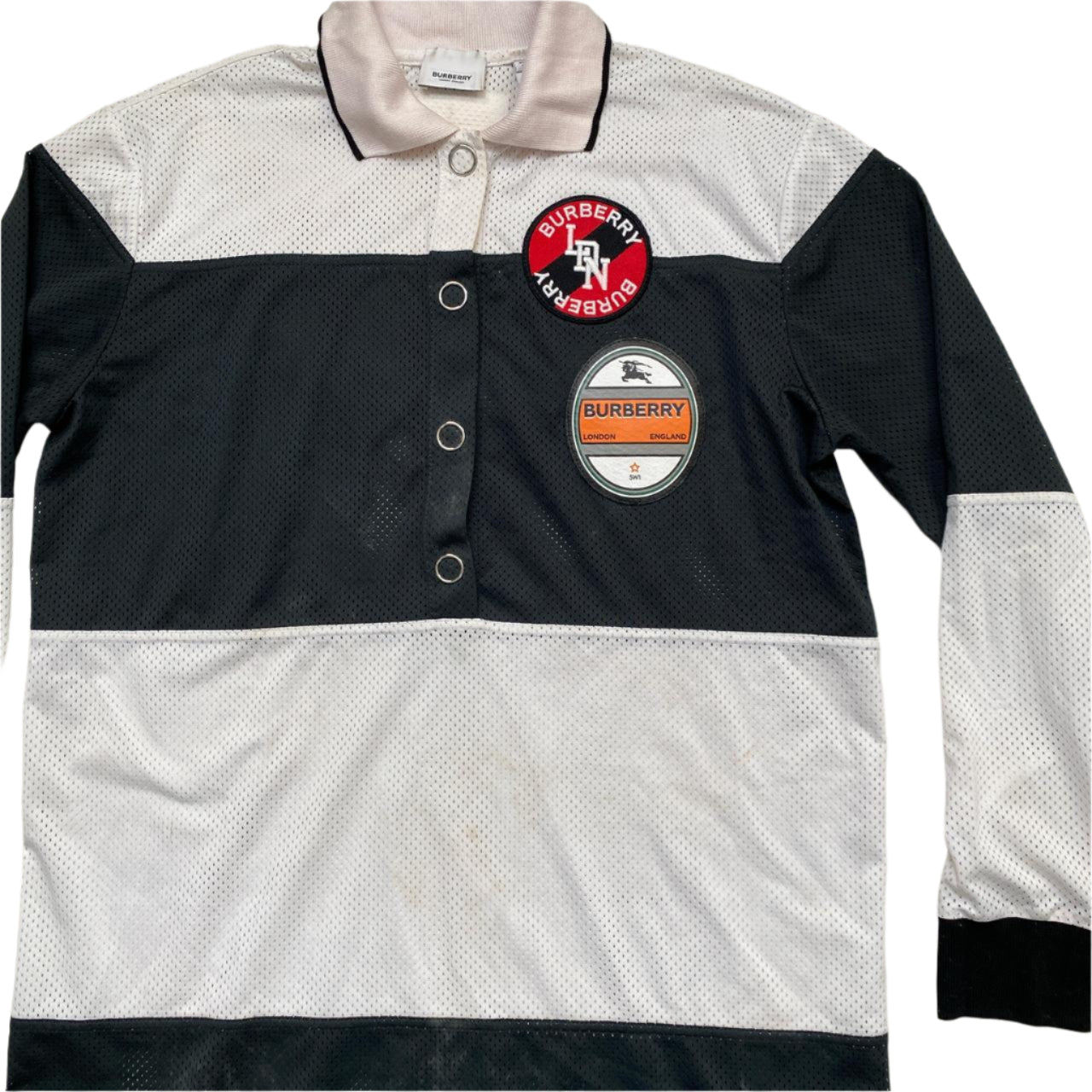 Burberry London Rugby Type Mesh Polo Jersey (S)