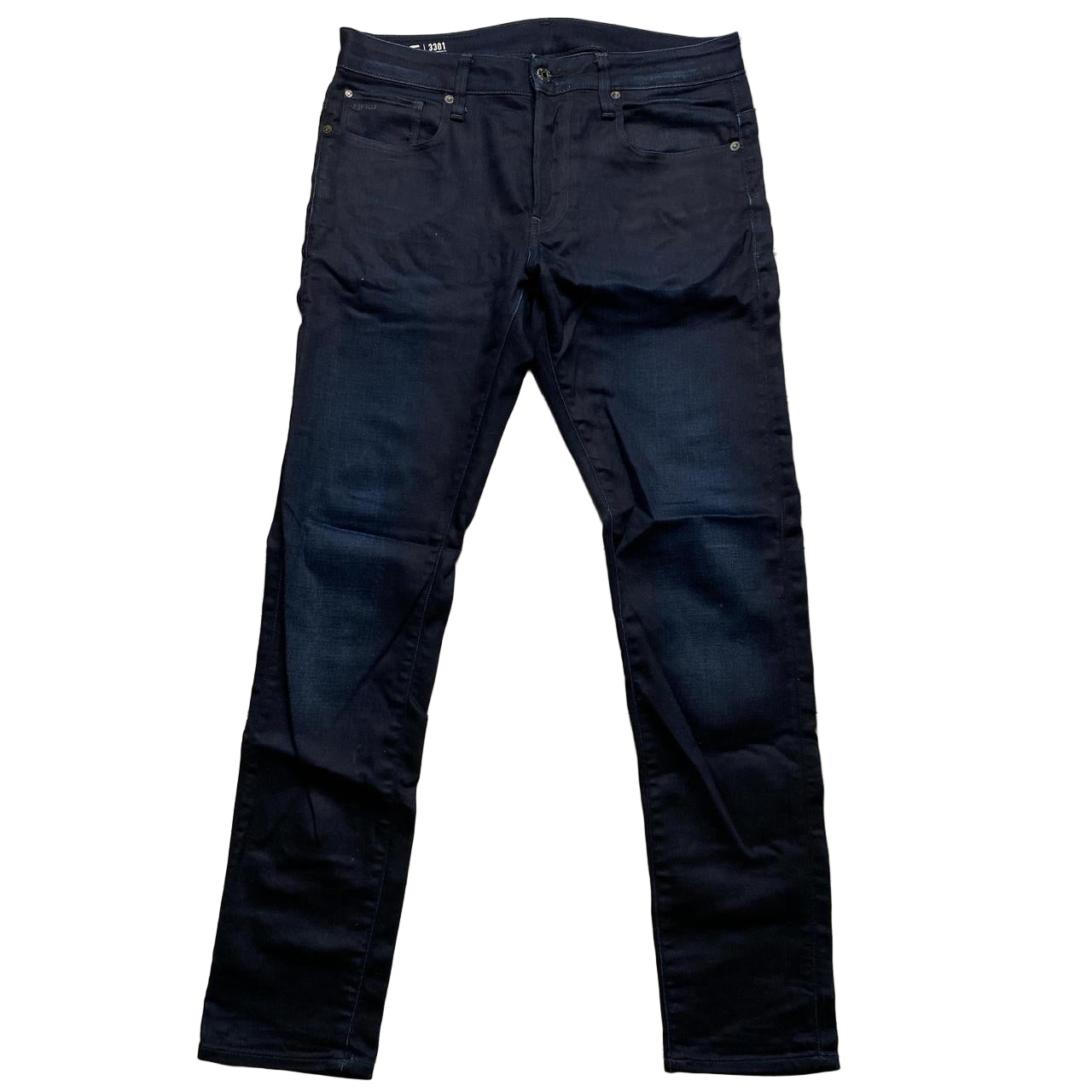 G Star Navy 3301 Slim Jeans (31W)