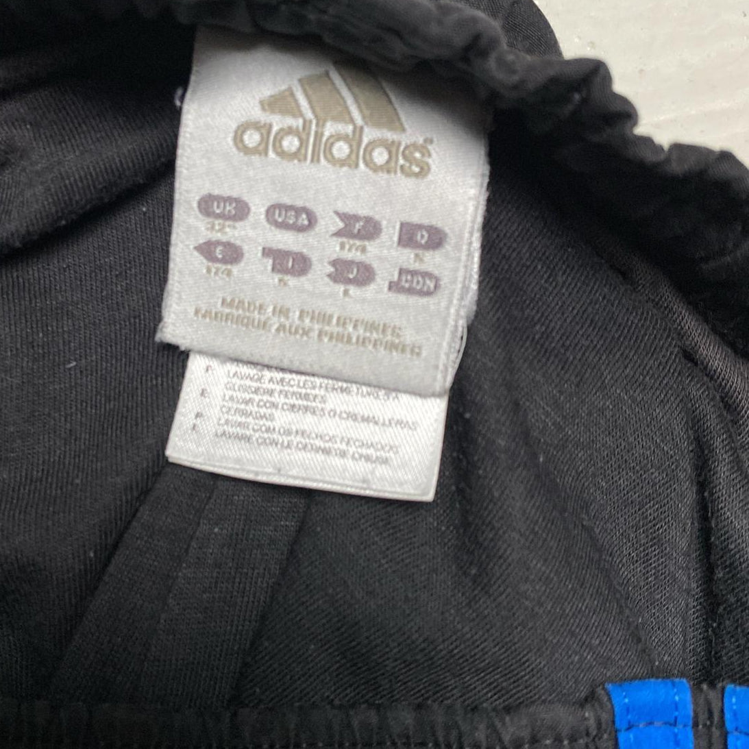 Adidas Black and Blue Shell Trackpant Baggy Bottoms (L)