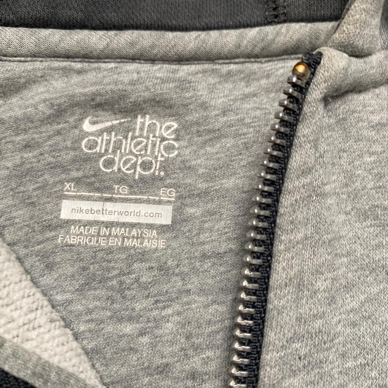 Nike Athletic Department Grey Swoosh Zip Hoodie (XL)