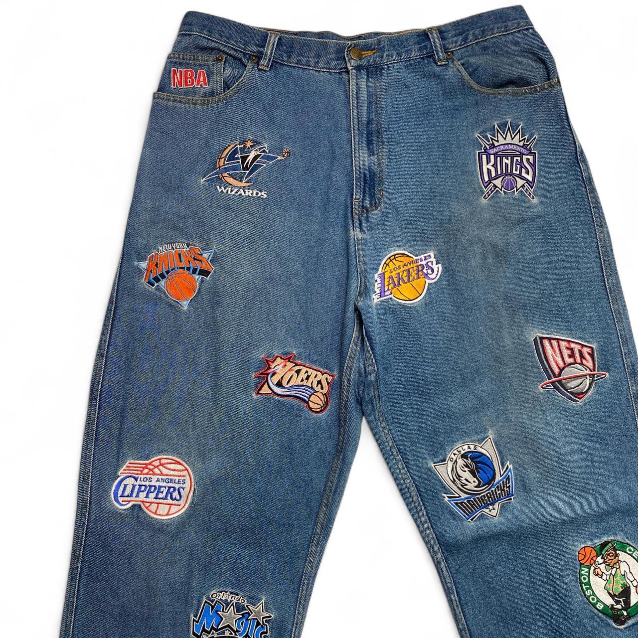 UNK NBA Vintage Y2K 90βs Basketball Embroidery Baggy Jeans (36W)