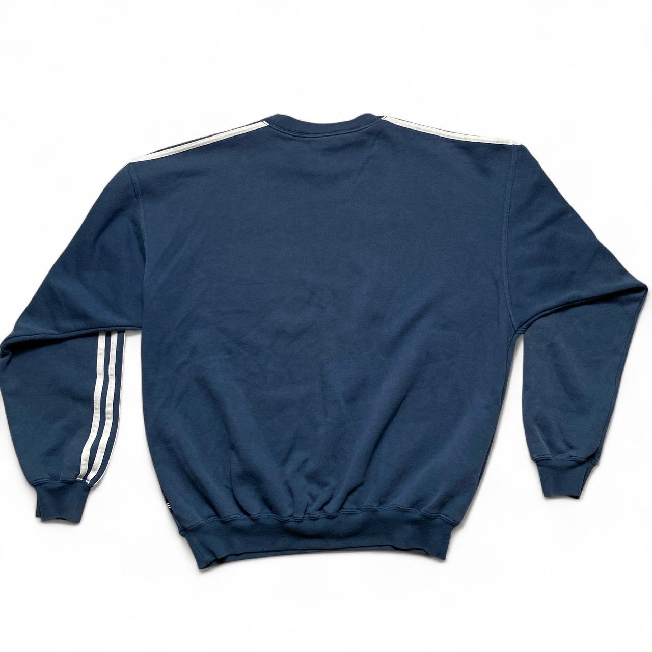 Adidas Vintage Navy and White Jumper (L)