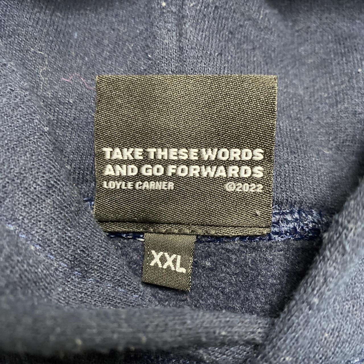 Loyle Carner Navy Hugo Take These Words and Go Forwards 2022 Hoodie (2XL)
