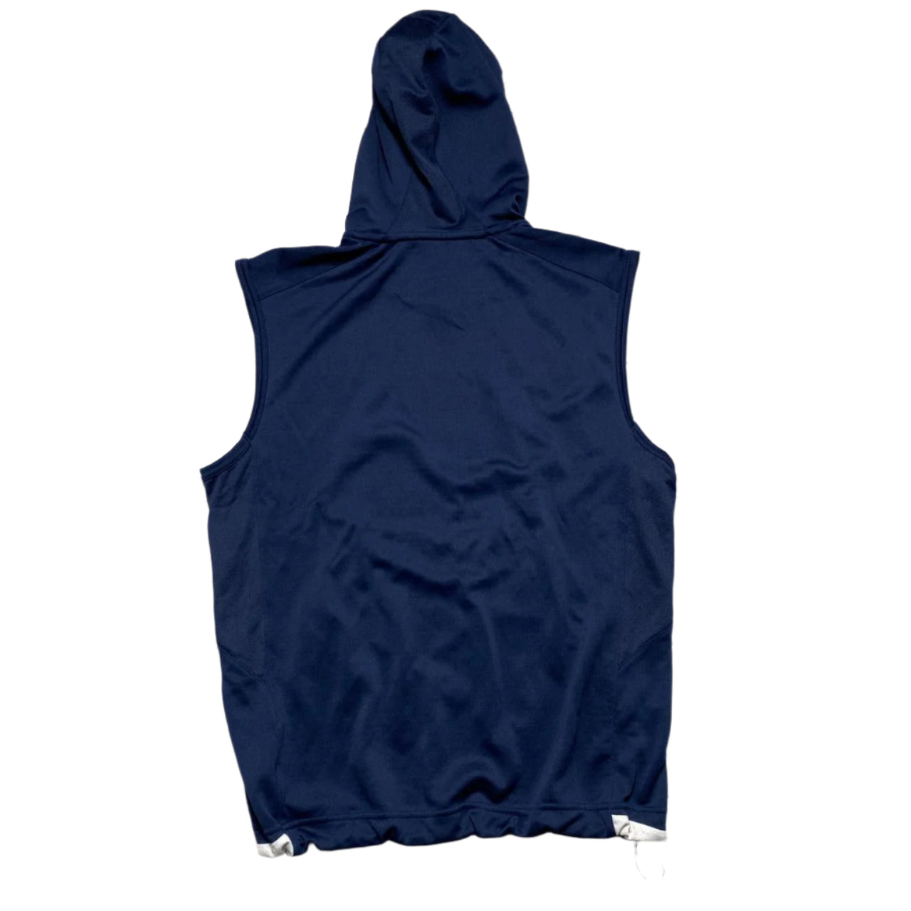 Nike Navy and White Swoosh Tennis Vintage Hooded Vest (M)