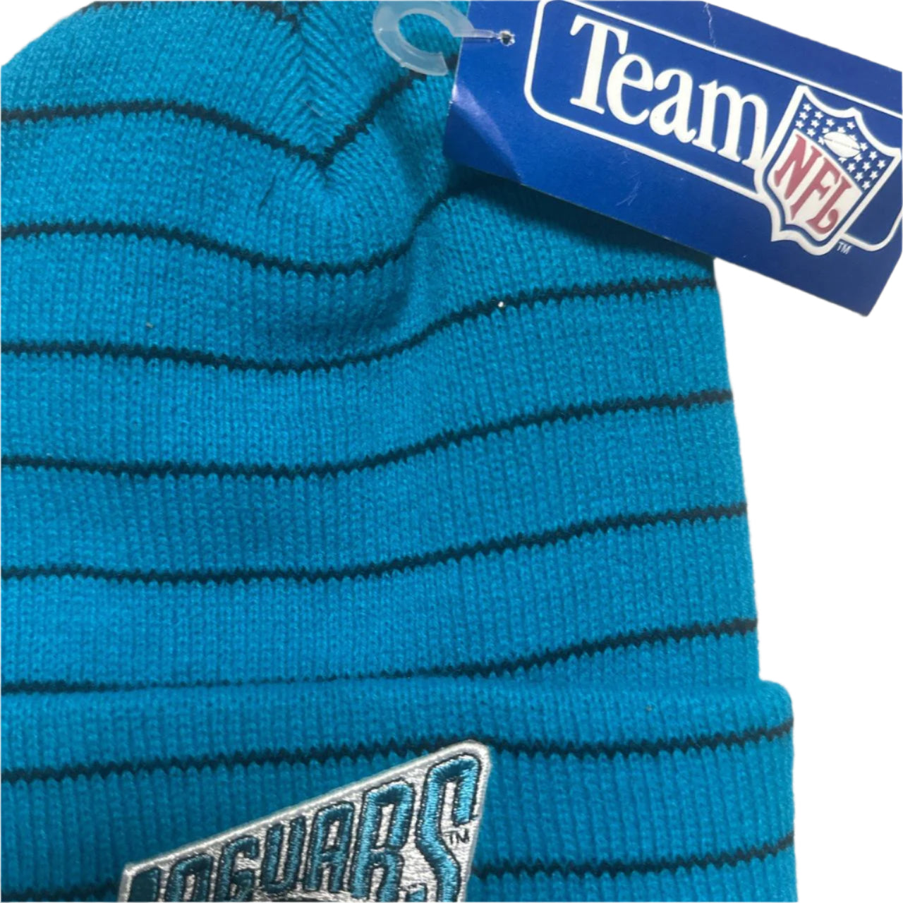 Jacksonville Jaguars Vintage 90’s Blue and Black Striped Team NFL Beanie Hat
