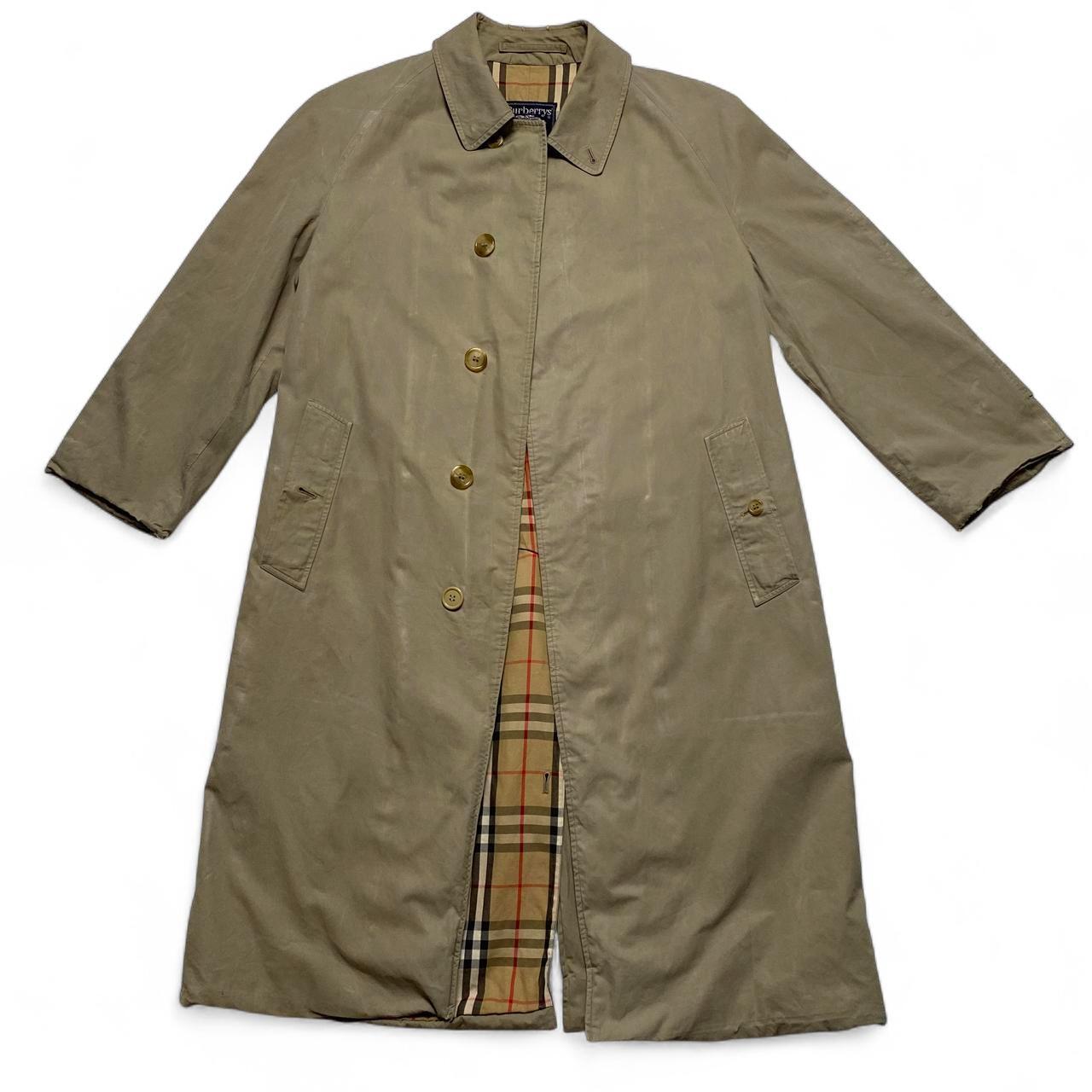 Burberry Vintage Burberrys Khaki Beige Long Novacheck Trench Coat (L)