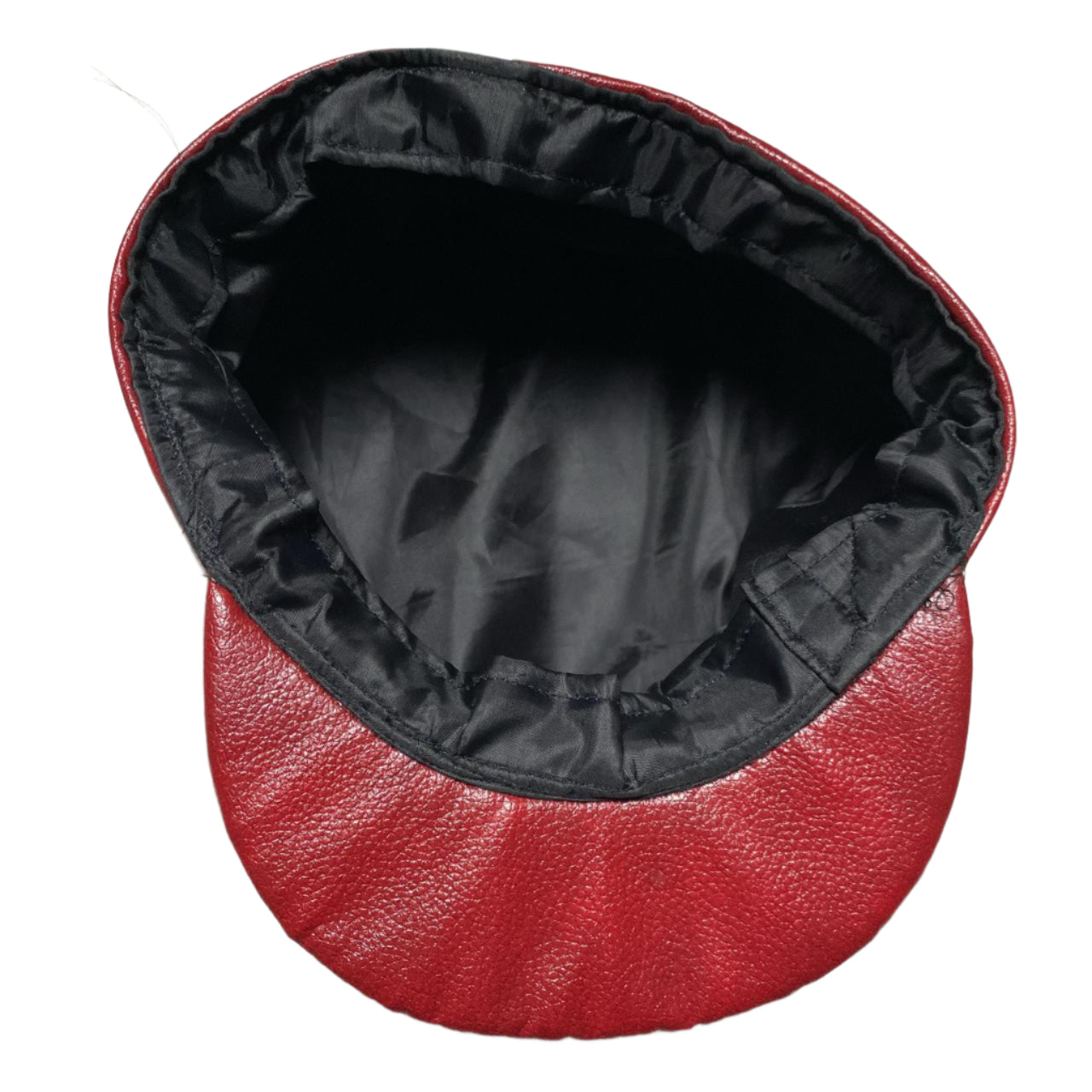 Red Leather Rasta Hat with Red Yellow and Green Stripes