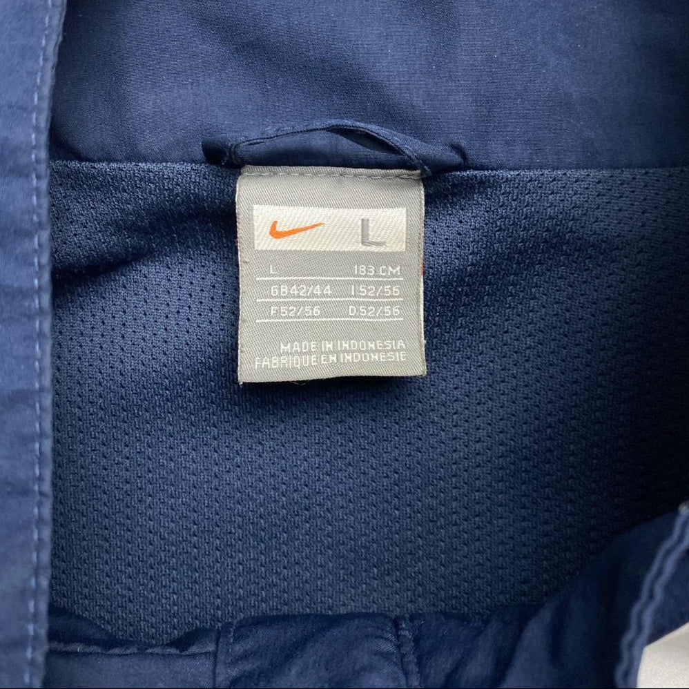 Nike Vintage Football Navy and White Shell Tracksuit Jacket (L)